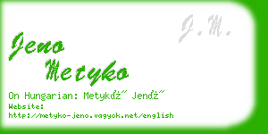 jeno metyko business card